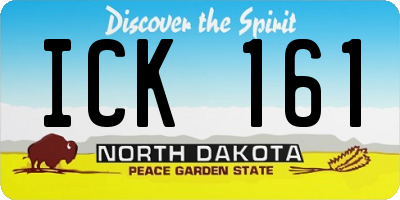 ND license plate ICK161