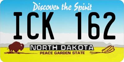 ND license plate ICK162