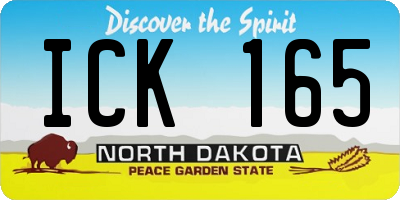 ND license plate ICK165
