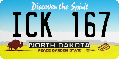 ND license plate ICK167