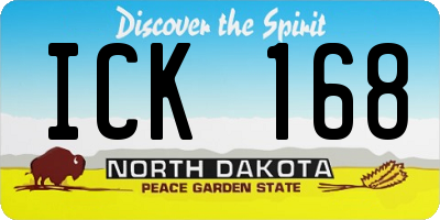 ND license plate ICK168