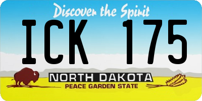 ND license plate ICK175