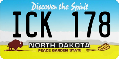 ND license plate ICK178