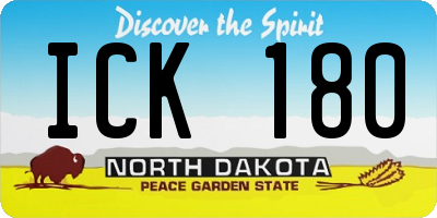 ND license plate ICK180