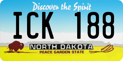 ND license plate ICK188