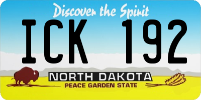 ND license plate ICK192