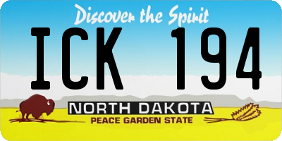 ND license plate ICK194