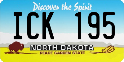 ND license plate ICK195