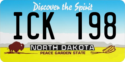 ND license plate ICK198