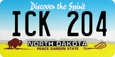 ND license plate ICK204