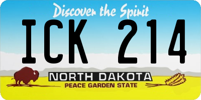 ND license plate ICK214