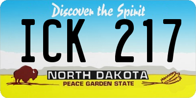 ND license plate ICK217