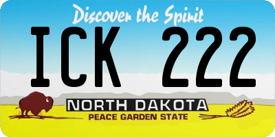 ND license plate ICK222
