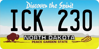 ND license plate ICK230