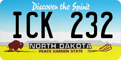 ND license plate ICK232