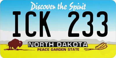 ND license plate ICK233