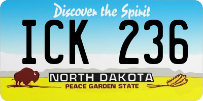 ND license plate ICK236