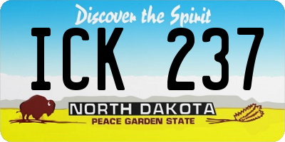 ND license plate ICK237