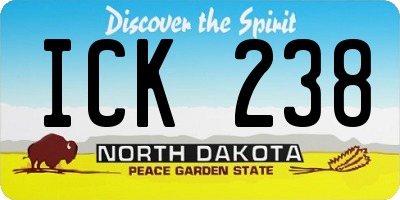 ND license plate ICK238