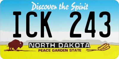 ND license plate ICK243