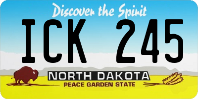 ND license plate ICK245