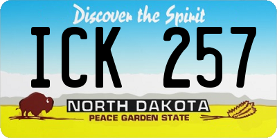 ND license plate ICK257