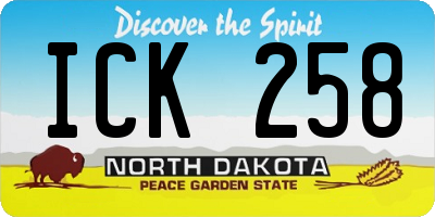 ND license plate ICK258