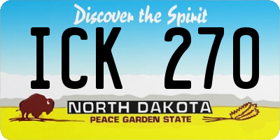 ND license plate ICK270