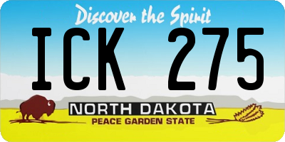 ND license plate ICK275