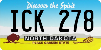 ND license plate ICK278