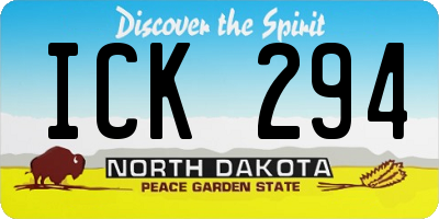 ND license plate ICK294