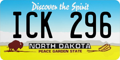 ND license plate ICK296