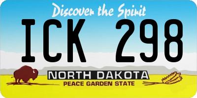 ND license plate ICK298