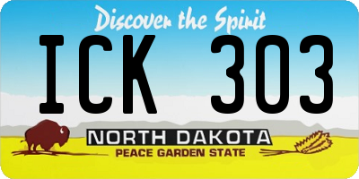 ND license plate ICK303