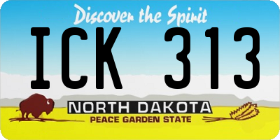 ND license plate ICK313