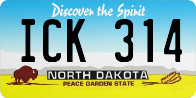 ND license plate ICK314