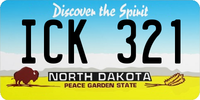 ND license plate ICK321