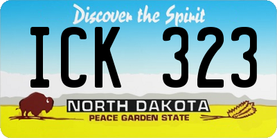ND license plate ICK323