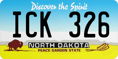 ND license plate ICK326