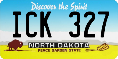 ND license plate ICK327