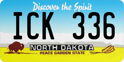 ND license plate ICK336