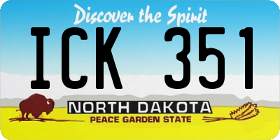 ND license plate ICK351