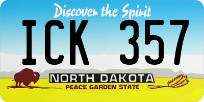 ND license plate ICK357