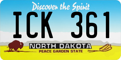 ND license plate ICK361