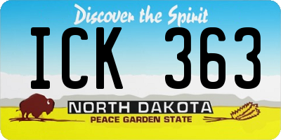 ND license plate ICK363