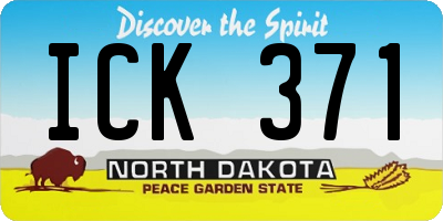 ND license plate ICK371