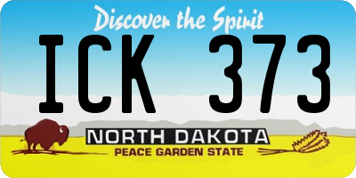 ND license plate ICK373