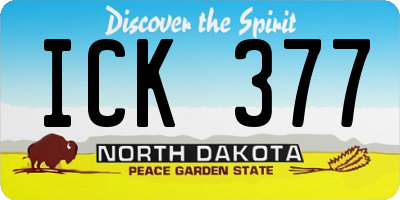 ND license plate ICK377