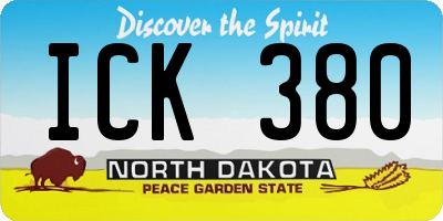 ND license plate ICK380