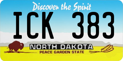 ND license plate ICK383